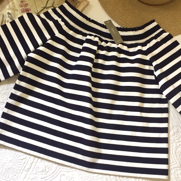 NWT J. Crew Striped Off Shoulder Top - Picture 5 of 13